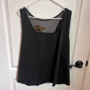 NIeyook Womens Tank Top‎ Mesh Racer Back Style Flowy Plus Size 16 Black NWT